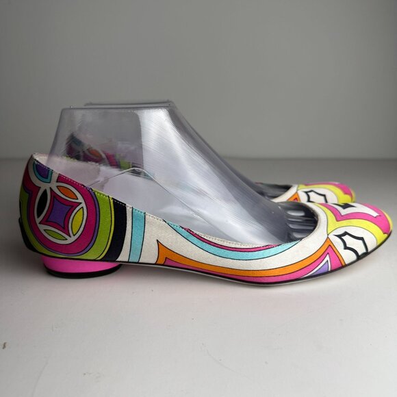 Emilio Pucci Vintage Y2K Satin Ballet Flats Size EU 38.5 US 8 - Picture 2 of 11